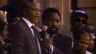 Mandela speaks after gaining freedom [upl. by Mchugh127]