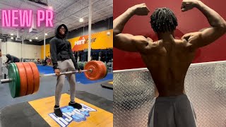 NEW DEADLIFT PR AND BACK WORKOUT [upl. by Leisam]