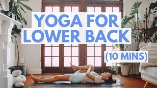 YOGA FOR LOWER BACK PAIN  TIGHTNESS Gentle Beginner Friendly Yoga Stretches For Back Pain10 mins [upl. by Briant]