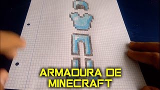 Como dibujar Armadura de Minecraft en Pixel Art  8 Bits [upl. by Adnylam]