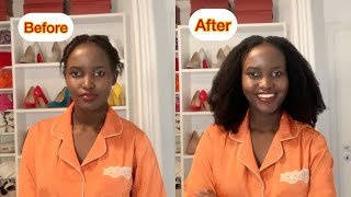 HAIR TRANSFORMATION NO WigMinimal Leave Out  Natural Clip Ins style on 4b4c Hair ft CURLSQUEEN [upl. by Helbonnas54]