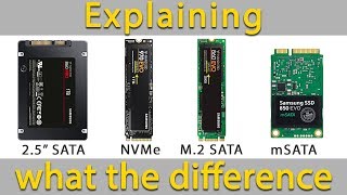 Explaining the Difference Between SSD NVMe and M2 SATA and mSATA [upl. by Donn]