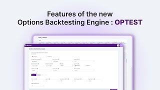 Features of the new Options Backtesting Engine  OPTEST  Abhijit Phatak  Raghunath Reddy Definedge [upl. by Yregerg]