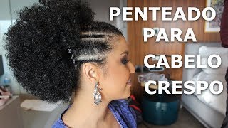 Penteado de madrinha para cabelo crespo look e maquiagem  Aline França [upl. by Graff584]