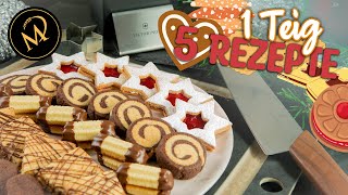 1 Teig für 5 Weihnachtsrezepte  Plätzchen  Kekse  Guetzli [upl. by Hendrick]