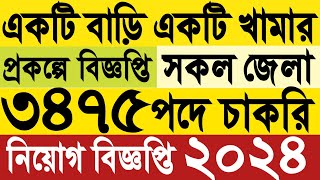 একটি বাড়ি একটি খামার প্রকল্প ৩৪৭৫ পদে নিয়োগ বিজ্ঞপ্তি ২০২৪।akti bari akti khamar prokolpo job 2024 [upl. by Tabatha949]