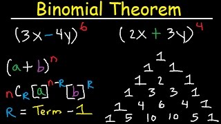 Binomial Theorem Expansion Pascals Triangle Finding Terms amp Coefficients Combinations Algebra 2 [upl. by Mohammad]