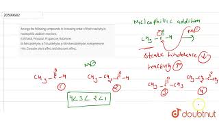 Arrange the following compounds in increasing order of their reactivity in nucleophilic addition [upl. by Beaumont]