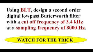 Q7 c Bilinear Transformation Numerical 2  DSP  EnggClasses [upl. by Mauro317]