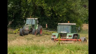 Fauchage amp Fanage  Deux Fendt Favorit 612  Kuhn FC 302  Claas Volto 870 [upl. by Yeleak67]