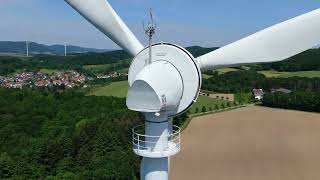 Enercon E40 im Windpark Herchweiler aus der Luft [upl. by Loos]