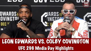 UFC 296 Leon Edwards amp Colby Covington Media Day Highlights [upl. by Baillieu]