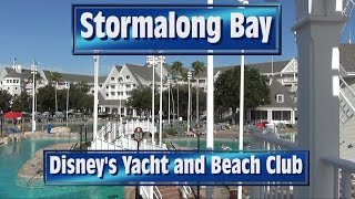 Stormalong Bay at Disneys Yacht and Beach Club  Themed Pool Tour [upl. by Aenel]