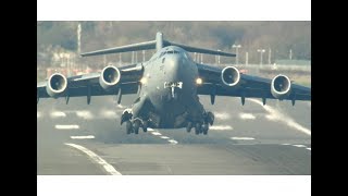 Unbelievably short takeoff by C17 heavy [upl. by Shaer]