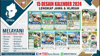 14 Desain Kalender 2024 Lengkap Jawa dan Hijriyah [upl. by Enelrac]