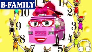 BFAMILY Hickory Dickory Dock amp How to Read the Time on a Clock  Muffin Songs [upl. by Zebedee]