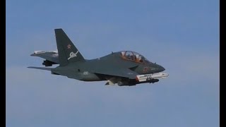 Excellent flight of the fully armed Yak 130 with great landing [upl. by Eitnom]