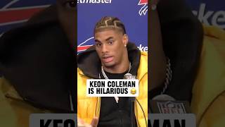 New Bills rookie WR Keon Colemans first press conference is comedy 😂 via wkbwbuffalo [upl. by Newob]