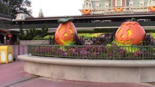 Magic Kingdom Entrance Decorated for Halloween  Walt Disney World [upl. by Katti]