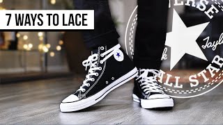 7 WAYS TO LACE CONVERSE CHUCK TAYLOR ALL STAR HIGH TOP  I AM RIO P [upl. by Siramaj]