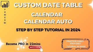 How to Create a Custom Date Table in Power BI 2024  CALENDAR amp CALENDARAUTO Functions [upl. by Bethina270]