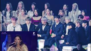 WANNA ONE BLACKPINK REACTION TO GIDLE  HANN  RAP SOYEON  LATATA  MMA 2018 [upl. by Yema]