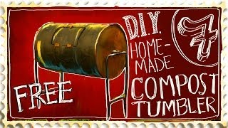 How to build a homemade compost tumbler for free  Suburban Homestead EP7 [upl. by Ariik]