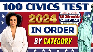 NEW 100 Civics Citizenship Test By Category US Citizenship Interview 2024 Questions and Answers [upl. by Rai]