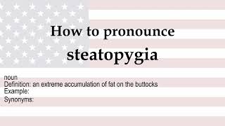 How to pronounce steatopygia  meaning [upl. by Meeharb967]