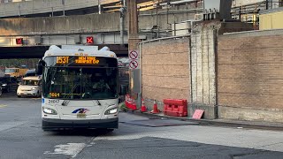 NJ Transit MTA Coach USA amp Other Bus Action Near The Port Authority Bus Terminal [upl. by Nirel]