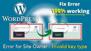 Fixed Error for Site Owner  Invalid Key Type [upl. by Celesta804]