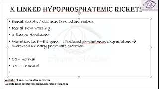 Lec 7 x linked hypophosphatemic rickets mp4  PEDIATRICS [upl. by Forland374]