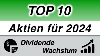 Top 10 Aktien 2024  JETZT Kaufenswert [upl. by Esenaj]