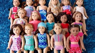 All My American Girl Doll Swimmers [upl. by Sivel]