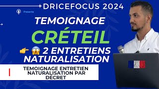 Entretien naturalisation française par décret  demande nationalité française 2024  Témoignage [upl. by Aicatsue]