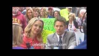 Spotting actors Ethan Hawke and Julie Delpy at Times Square in New York [upl. by Ettenav]