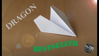 Papierflieger Anleitung zum falten quotDrachequot fold paper plane dragon  vika pappersflygplan drake [upl. by Ahsihat451]