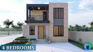 Small Two Storey House Design with 4 Bedrooms [upl. by Suiravat786]