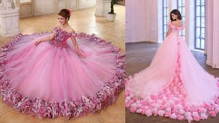 Flower making ballgown bridal dress designs ideas images [upl. by Eelame]