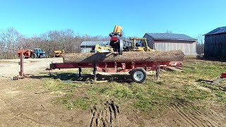 Woodmizer LT20 band sawmillGrain bin work [upl. by Ienttirb]