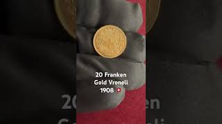 20 Franken Gold Vreneli 1908 tbmuenzen coin numismatikk schweiz gold [upl. by Karilla265]