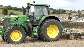 John Deere 6195M pulling a Great Planes Simba XPress [upl. by Smith]