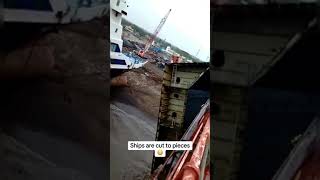 Its painful to watch 😱 ship vessel cutting breaking [upl. by Anahsor]