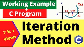 Iteration Method  Working Example with C Program  Fixed Point Iteration Method  Numerical Method [upl. by Ahsinuq558]