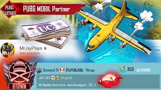 50x POPULARITY PLANES 😱 TO MrJayPlays  BTxPUNJABE YOUTUBE IPREEET69  UC HACK BGMI POPULARITY RANK [upl. by Ahsikyw]