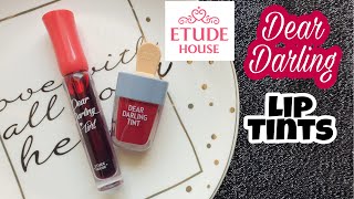 Etude House DEAR DARLING LIP TINTS  Review amp Swatches [upl. by Nipsirc]