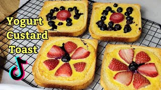 How to make CUSTARD TOAST  Viral Tiktok Yogurt Toast Recipe [upl. by Reid]