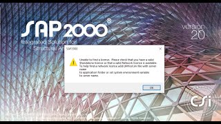 Unable to find license error fix in SAP2000 [upl. by Terese226]