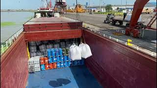 Break bulk vessel loading Anzali port to Astrakhan by IRSA DARYA LOGISTICS SHIPPINGروسیه ایران [upl. by Sobel]