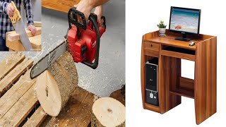 wooden desk with drawers easy way to make computer desk [upl. by Edya]